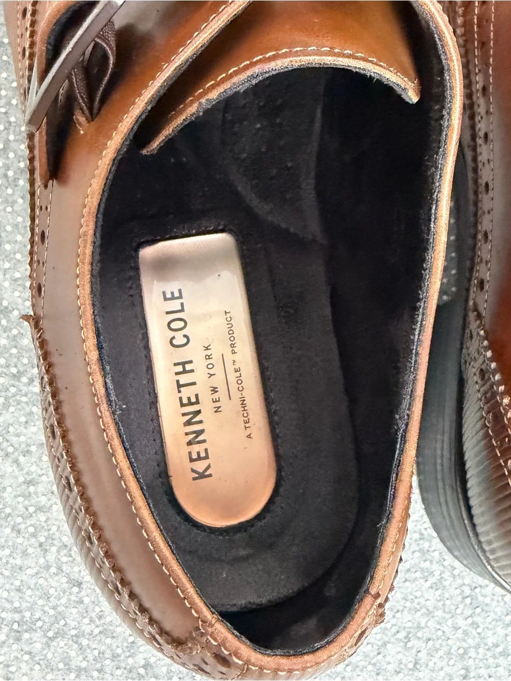 Kenneth Cole New York Brown Leather Wingtip Monk Strap Oxfords Wing tip Shoe